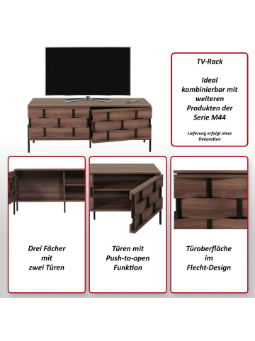 MCW TV-Rack M44 Staufächer, 3D-Flecht-Design Push-to-open Türen