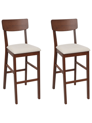 Beliani 2-tlg Barhocker AMBLER in Braun/Beige