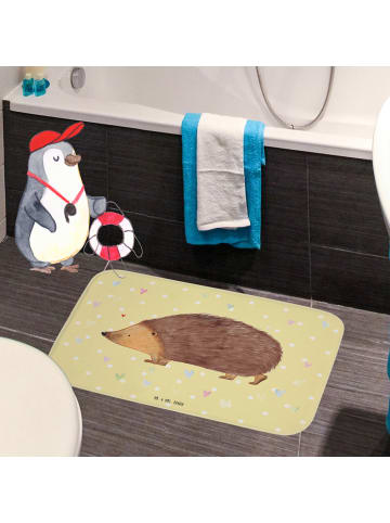 Mr. & Mrs. Panda Badteppich Igel Herzen ohne Spruch in Gelb Pastell