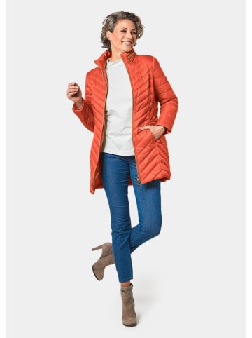 GOLDNER Kurzgröße:  Longsteppjacke Figurschmeichelnde Longsteppjacke in terrakotta