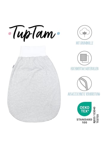 TupTam Baby Strampelsack mit breitem Bund Unwattiert in grau/weiß