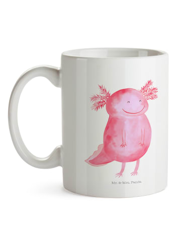 Mr. & Mrs. Panda Henkelbecher Axolotl Glücklich ohne Spruch in Weiß