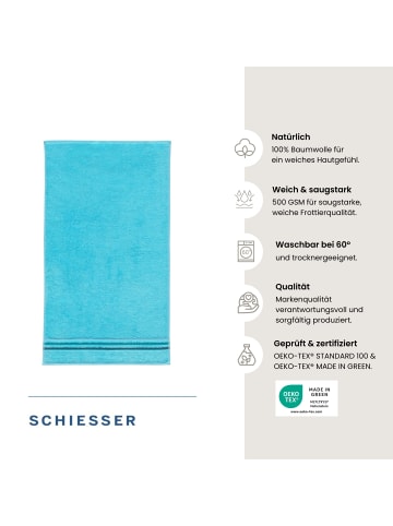 Schiesser Frottier-5er-Set: Gästetücher Skyline Color in Türkis