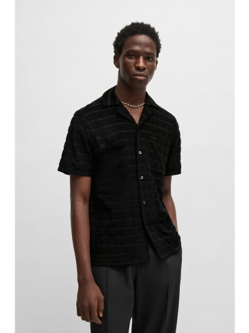 Hugo Boss Kurzarm FreizeitHemd für Herren in schwarz