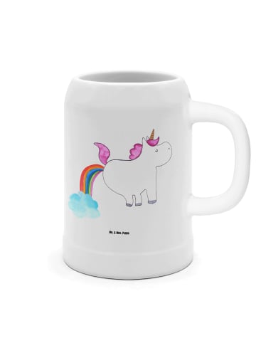 Mr. & Mrs. Panda Bierkrug Einhorn Pupsen ohne Spruch in Weiß
