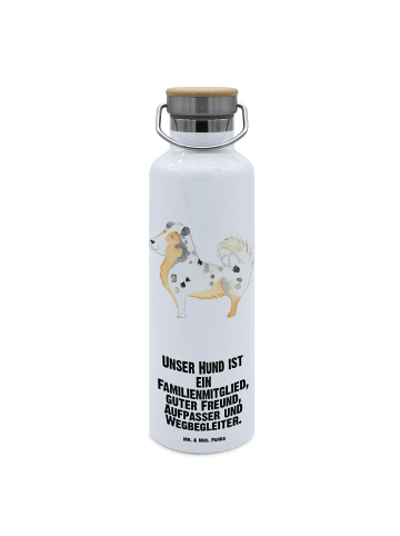 Mr. & Mrs. Panda Trinkflasche Hund Australien Shepherd mit Spruch in Weiß