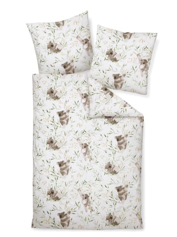 Traumschloss Soft-Seersucker Sommer Bettwäsche - Koalas- grün, taupe in grün