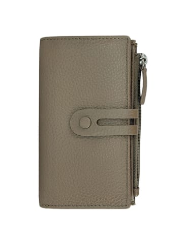 Florence Geldbörse Leder taupe grau Damen ca. 16cm ca. 9cm