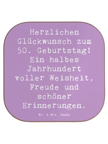 Mr. & Mrs. Panda Untersetzer für Gläser Spruch 50. Geburtstag mi... in Lavendeltraum