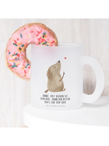 Mr. & Mrs. Panda Glas Hund Liebe mit Spruch in Transparent