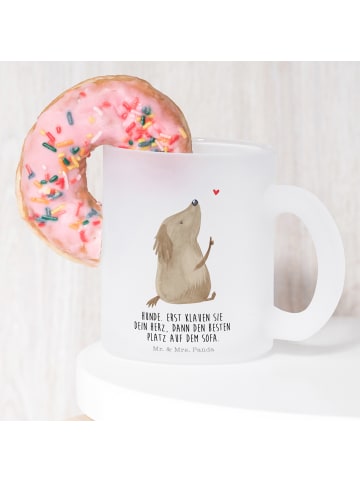 Mr. & Mrs. Panda Teetasse Hund Liebe mit Spruch in Transparent