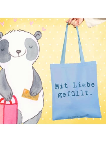 Mr. & Mrs. Panda Einkaufstasche Spruch Tragetasche Liebe mit Spruch in Sky Blue