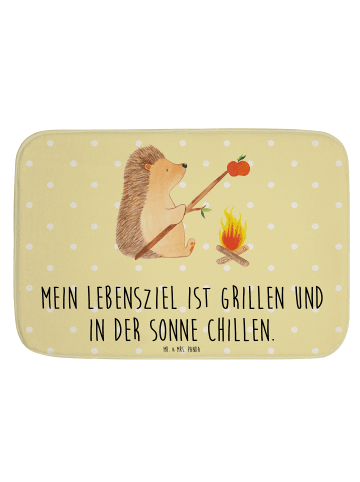 Mr. & Mrs. Panda Badläufer Igel Grillen mit Spruch in Gelb Pastell