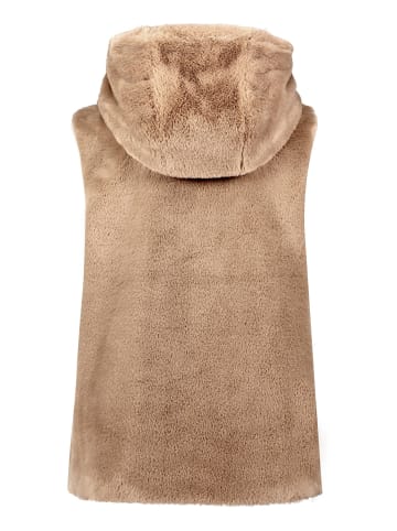 Betty Barclay Plüschweste mit Kapuze in Classic Bronze