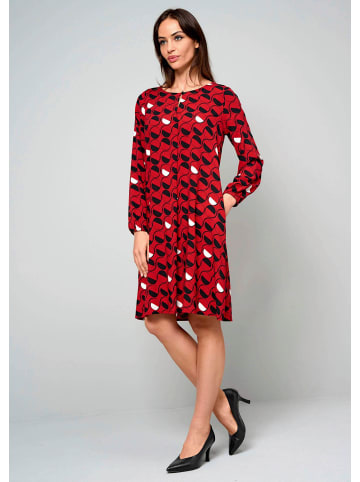 Alba Moda Kleid mit grafischem Dessin in rot