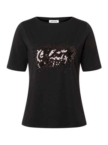 More & More elastisches Kurzarmshirt in black