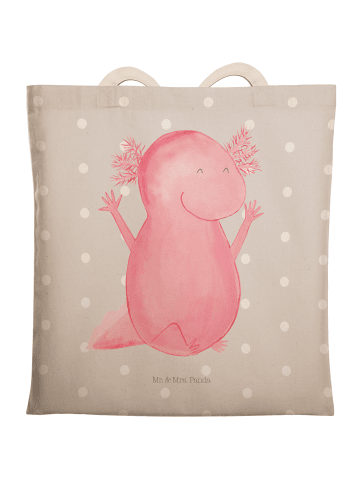 Mr. & Mrs. Panda Tasche Axolotl Hurra ohne Spruch in Grau Pastell