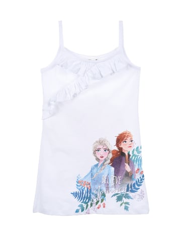 Disney Frozen Anna und Elsa Kinder Sommerkleid mit Spaghettiträgern in Weiß