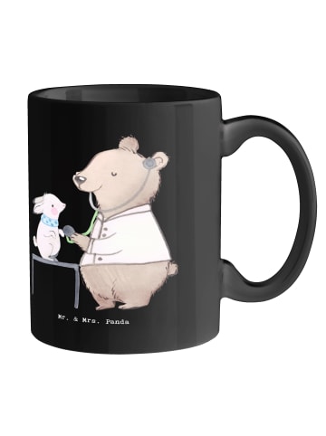 Mr. & Mrs. Panda Pott Tierheilpraktiker Herz mit Spruch in Schwarz