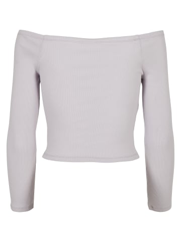 Urban Classics Urban Classics Damen Ladies Off Shoulder Rib Longsleeve in softlilac
