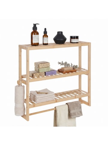 relaxdays Wandregal in Natur - (B)60 x (H)54 x (T)15 cm