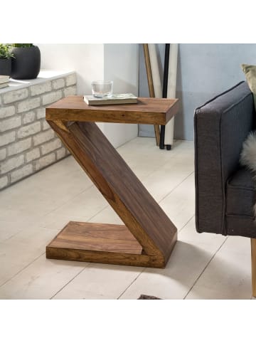 FineBuy Beistelltisch in Braun / Sheesham / 30x44x59