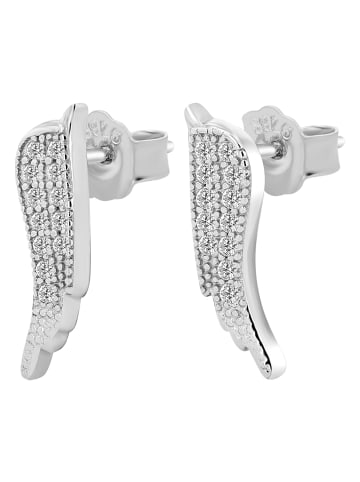 Adeliás Damen Ohrringe – Ohrstecker Flügel aus 925 Silber in silber