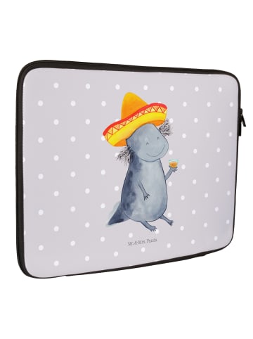 Mr. & Mrs. Panda Laptop Tasche Axolotl Tequila ohne Spruch in Grau Pastell