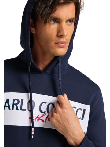 Carlo Colucci Hoodie ohne Reißverschluss Conto in Blau