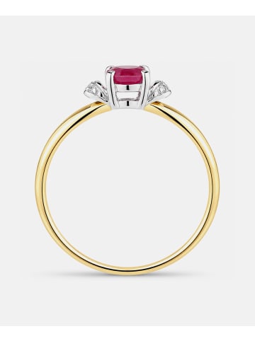 Diamant L'éternel Ring, mit Rubin, 375 Gelbgold