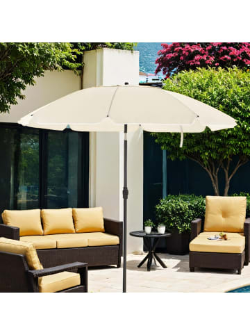 SONGMICS Sonnenschirm Sheld in Beige - (H)218x Ø200 cm