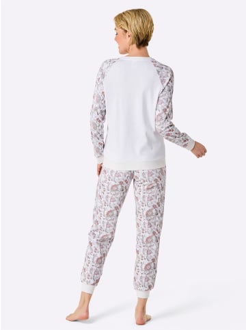 WITT WEIDEN Schlafanzug in weiß-hellgrau-bedruckt
