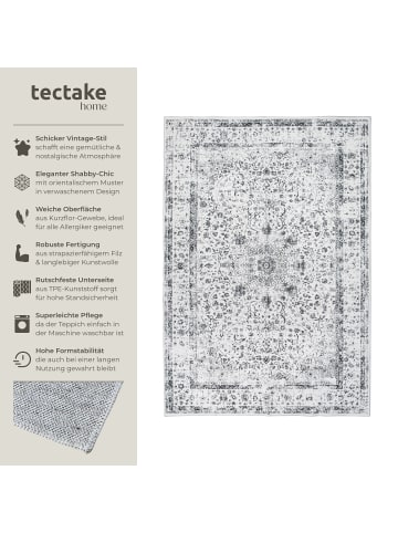 tectake Vintage Designer Teppich Aliya, rutschfeste Unterseite, grau