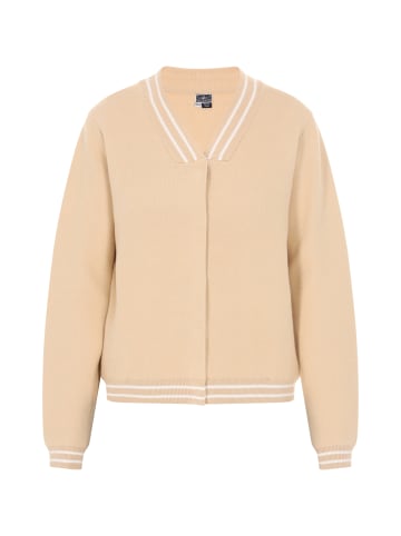 DreiMaster Damen Cardigan in Beige Weiss Streifen