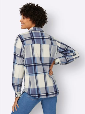 WITT WEIDEN Fleecejacke in champagner-taubenblau-kariert