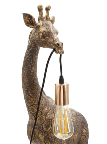 Mauro Ferretti Giraffenförmige Tischleuchte aus Kunstharz, goldfarben, 40 x 22 x 80 cm
