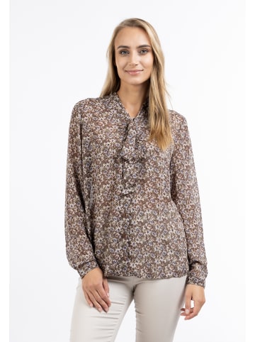 Albee Women Langarmbluse in Braun Mehrfarbig