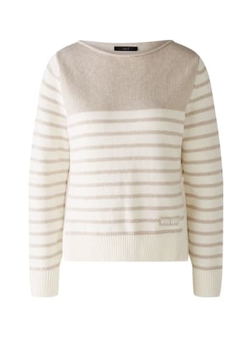 Oui Pullover 100% Baumwolle in white camel