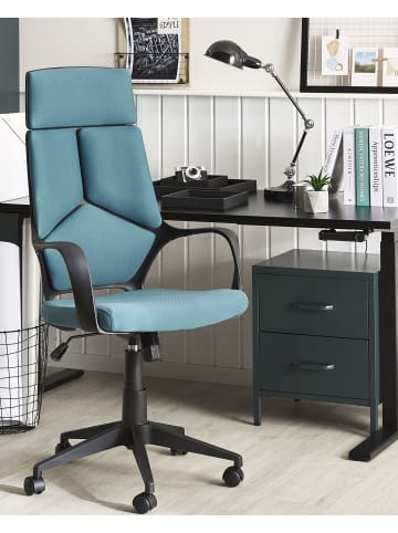 Beliani Bürostuhl DELIGHT II in Blau/Schwarz - (W) 64 x (H) 116 x (L) 64 cm