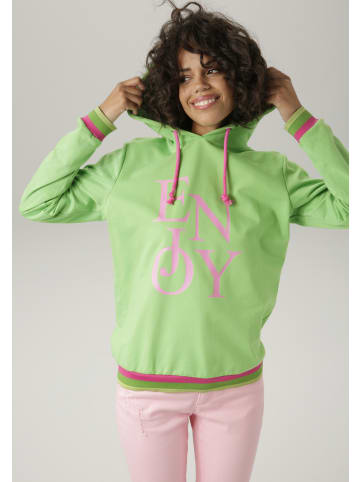 Aniston CASUAL Sweatshirt in apfelgrün-rosa-pink-moosgrün-hellgrün