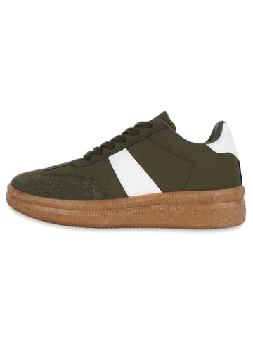 VAN HILL Sneaker Low Allison in Olivgrün Weiss