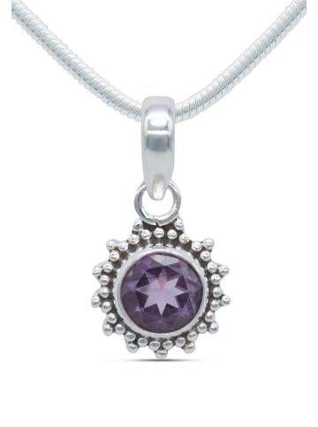 mantraroma 925er Silber - Ketten (L) 11 x (B) 21 mm mit Amethyst facettiert