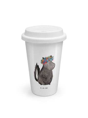Mr. & Mrs. Panda Kaffeebecher Stinktier  ohne Spruch in Weiß