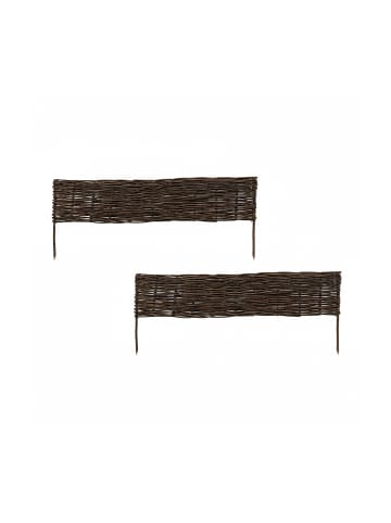 relaxdays 2 x Beeteinfassung in Braun - (B)100 x (H)20 cm