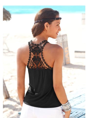 LASCANA Strandtop in schwarz