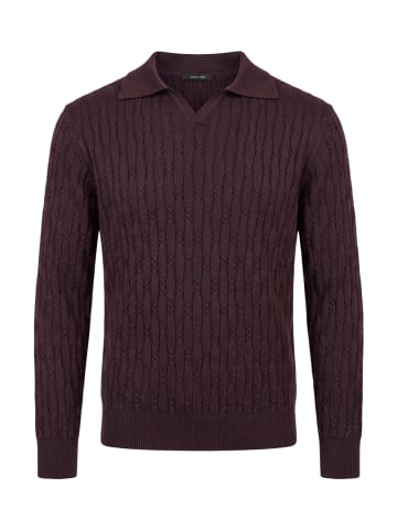 Zero Strickpullover mit Kragen in Chocolate Plum