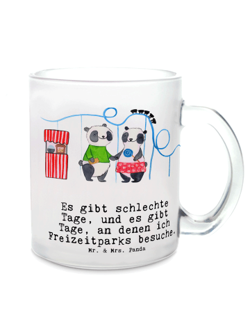 Mr. & Mrs. Panda Kaffeebecher Pandas Freizeitpark besuchen mit S... in Transparent