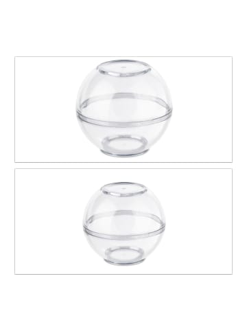 relaxdays 2er-Set: Zwiebeldose in Transparent - Ø 7/9 cm