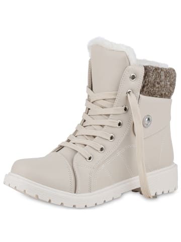 VAN HILL Worker Boots Anna in Beige