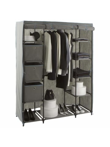 5five Simply Smart Textilschrank, 11 Einlegeböden in Anthrazitfarben, (B) 44 x (H) 170 x (L) 133 cm